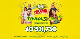 Resultados de La Tinka del domingo 31 de agosto: revisa AQUÍ los ganadores del sorteo de ayer