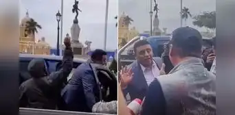 Ciudadanos increpan y lanzan huevo a alcalde de La Esperanza en plena Plaza de Trujillo: expresan indignación por inseguridad
