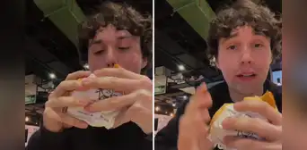 Joven chileno que vive en Lima prueba por primera vez pan con chicharrón y su reacción se hace viral: "Perú es clave"