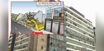 Sí es la voz, pero...: Carlincatura satiriza cómo un investigado arremetió contra las instituciones que iban tras sus pasos Sí es la voz, pero...: Carlincatura satiriza cómo un investigado arremetió contra las instituciones que iban tras sus pasos