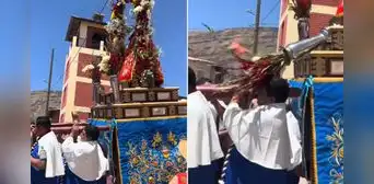 Florero con agua cae sobre devoto en plena procesión y redes reaccionan: "Es la bendición" Florero con agua cae sobre devoto en plena procesión y redes reaccionan: "Es la bendición"