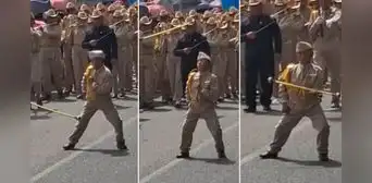 Escolar deslumbra como guaripolero en desfile de Moquegua: "Ni Bruce Lee se atrevió a tanto" Escolar deslumbra como guaripolero en desfile de Moquegua: "Ni Bruce Lee se atrevió a tanto"