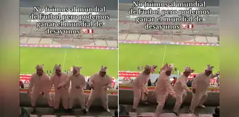 Hinchas se visten de chanchitos en el Estadio Nacional para apoyar al pan con chicharrón en el 'Mundial de desayunos' Hinchas se visten de chanchitos en el Estadio Nacional para apoyar al pan con chicharrón en el 'Mundial de desayunos'