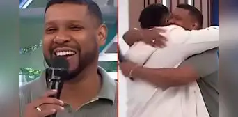 Pareja de Edson Dávila 'Giselo' aparece por primera vez en vivo en televisión y sorprende al conductor por su cumpleaños