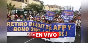 Marcha por el retiro de AFP EN VIVO: protesta exige nueva liberación de fondos y rechazo de reforma de pensiones
