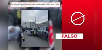 Este video de policía que atropella a supuesto manifestante, no es de la protesta contra reforma de la AFP 2025