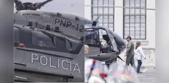 Dina Boluarte viajó en helicóptero desde Palacio de Gobierno hasta Lurigancho-Chosica