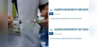 Alerta sanitaria: Digemid retira antibiótico inyectable usado en pacientes con diabetes por riesgo de partículas contaminantes Alerta sanitaria: Digemid retira antibiótico inyectable usado en pacientes con diabetes por riesgo de partículas contaminantes
