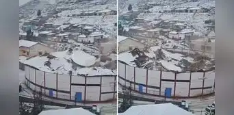 Colapsa techo de coliseo en Quiruvilca tras intensa granizada en La Libertad: registran el momento exacto Colapsa techo de coliseo en Quiruvilca tras intensa granizada en La Libertad: registran el momento exacto