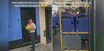 Conductor de transporte público estaciona bus para entregar flores amarillas a su esposa y en redes reaccionan: "Aprendan, hombres" Conductor de transporte público estaciona bus para entregar flores amarillas a su esposa y en redes reaccionan: "Aprendan, hombres"
