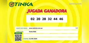 Reventó La Tinka del 21 de septiembre: afortunado ganador se lleva más de 45 millones de soles Reventó La Tinka del 21 de septiembre: afortunado ganador se lleva más de 45 millones de soles