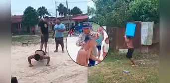 Iquitos: vecinos cortan el cabello y hacen ejercitar a menor acusado de robo Iquitos: vecinos cortan el cabello y hacen ejercitar a menor acusado de robo