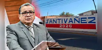 Aparecen pintas de Juan José Santiváñez con los colores del partido de César Acuña en Arequipa Aparecen pintas de Juan José Santiváñez con los colores del partido de César Acuña en Arequipa