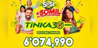 Resultados de La Tinka del 1 de octubre: resultados completos y ganadores del Pozo Millonario Resultados de La Tinka del 1 de octubre: resultados completos y ganadores del Pozo Millonario
