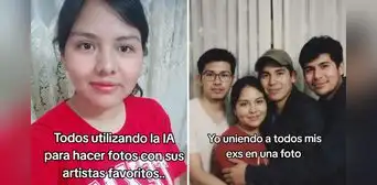 Joven es viral por juntar a sus 3 exparejas en una foto creada con IA y asegura: “Medio se parecen” Joven es viral por juntar a sus 3 exparejas en una foto creada con IA y asegura: “Medio se parecen”