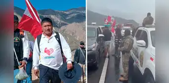 Alcalde de Patáz fue intervenido por la Policía durante su 'marcha de sacrificio' hacia Lima Alcalde de Patáz fue intervenido por la Policía durante su 'marcha de sacrificio' hacia Lima