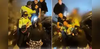 Mujer agrede a policía femenina durante intervención por presunta falta de tránsito en Comas Mujer agrede a policía femenina durante intervención por presunta falta de tránsito en Comas