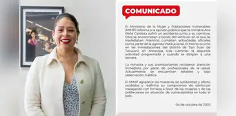 Auto donde viajaba la ministra de la Mujer sufre accidente en Arequipa: ella y acompañantes están estables Auto donde viajaba la ministra de la Mujer sufre accidente en Arequipa: ella y acompañantes están estables