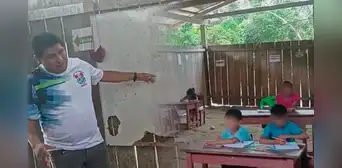 “Nuestros alumnos estudian sobre troncos”: docentes denuncian condiciones precarias en colegio de Condorcanqui