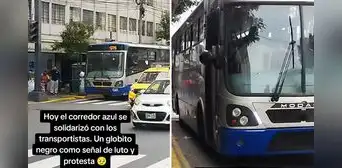 Corredor Azul sorprende en redes con su apoyo al paro: "Aunque nuestras unidades no pueden detenerse, hoy nos sumamos" Corredor Azul sorprende en redes con su apoyo al paro: "Aunque nuestras unidades no pueden detenerse, hoy nos sumamos"