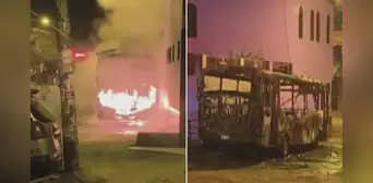Santa Anita: incendian bus de transporte 'La 40' tras levantamiento del paro de transportistas