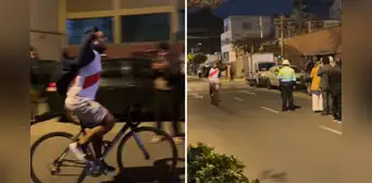 Peruano en bicicleta grita eufórico frente a la casa de Dina Boluarte tras su vacancia y redes lo apoyan: “Nos representa a los 33 millones”