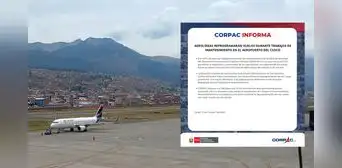 Cusco: aerolíneas cancelan vuelos nocturnos por mantenimiento en pista del aeropuerto