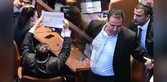 Diputado israelí protagoniza tenso momento al pedir "reconocer Palestina" durante discurso de Donald Trump Diputado israelí protagoniza tenso momento al pedir "reconocer Palestina" durante discurso de Donald Trump