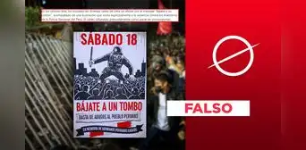 Es falso este afiche que convocó una marcha en Perú para el 18 de octubre con el lema "Bájate a un tombo"