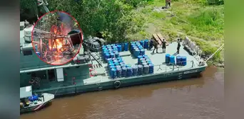 Destruyen 19 dragas usadas en actividades de minería ilegal en la cuenca del río Nanay Destruyen 19 dragas usadas en actividades de minería ilegal en la cuenca del río Nanay