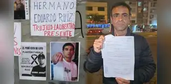 Roger Ruiz: un padre que camina con el nombre de su hijo en la mano