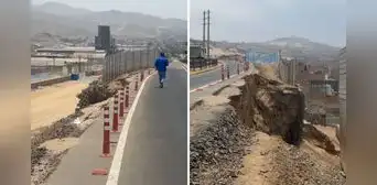 Ventanilla: colapsa tramo de la av. Néstor Gambetta pocos días después de su inauguración, MTC destinó S/218.000 Ventanilla: colapsa tramo de la av. Néstor Gambetta pocos días después de su inauguración, MTC destinó S/218.000