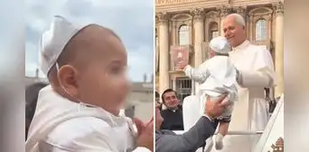 Papa León XIV bendice a pequeño 'mini pontífice' en plaza San Pedro y escena causa furor: "Un papita" Papa León XIV bendice a pequeño 'mini pontífice' en plaza San Pedro y escena causa furor: "Un papita"