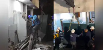 María Acuña: Municipalidad de Surco demuele parte de la casa de congresista y coloca muros afuera de su domicilio María Acuña: Municipalidad de Surco demuele parte de la casa de congresista y coloca muros afuera de su domicilio