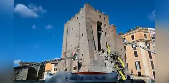 Histórica torre ubicada cerca del Coliseo romano se derrumba y deja 4 heridos y un trabajador atrapado Histórica torre ubicada cerca del Coliseo romano se derrumba y deja 4 heridos y un trabajador atrapado