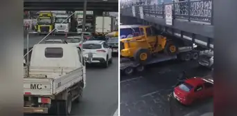 Intenso tráfico en Vía de Evitamiento tras choque de un tráiler con puente Balta, Cercado de Lima Intenso tráfico en Vía de Evitamiento tras choque de un tráiler con puente Balta, Cercado de Lima