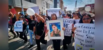 Con marcha exigen justicia para madre que murió embestida por taxista en Chiclayo Con marcha exigen justicia para madre que murió embestida por taxista en Chiclayo