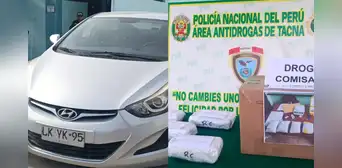 PNP intervino vehículo chileno que llevaba más de seis kilos de droga tras persecución en Tacna: chofer se dio a la fuga PNP intervino vehículo chileno que llevaba más de seis kilos de droga tras persecución en Tacna: chofer se dio a la fuga