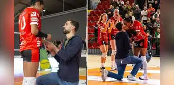 Voleibolista peruana Zoila La Rosa recibió emotiva propuesta de matrimonio durante un partido en Francia