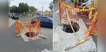 Vecinos de Pueblo Libre alertan segundo forado en menos de dos días y genera caos vehicular en av. Vivanco