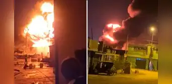 Gigantesco incendio consume almacén en Chosica: más de 30 unidades de bomberos luchan en la emergencia