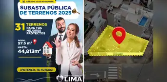 Municipalidad de Lima subastará terrenos desde S/77.000 en seis distritos de la capital: conoce cuáles son Municipalidad de Lima subastará terrenos desde S/77.000 en seis distritos de la capital: conoce cuáles son