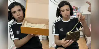 Tiktoker Valentino Palacios presume exclusiva cartera Louis Vuitton, pero inesperado detalle se roba la atención: "Me han estafado"