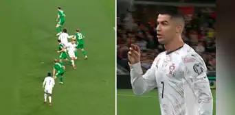 Cristiano Ronaldo metió brutal codazo en el Portugal vs Irlanda: se va expulsado y hace gestos provocativos frente a todo el estadio