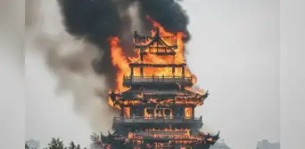 Así quedó uno de los patrimonios históricos de China tras feroz incendio en el templo budista de 1.500 años