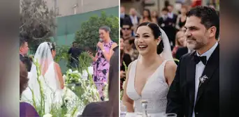 Anahí de Cárdenas protagoniza emotivo momento en la boda de Natalia Salas y Sergio Coloma: "Dos almas se entrelazan"