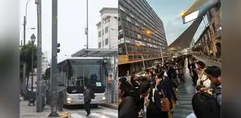 Pasajeros del Metropolitano hacen largas colas por tráiler que invadió su vía exclusiva