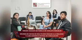 Tercer Juzgado de familia de Chiclayo resuelve régimen de visitas en solo 19 días gracias a la oralidad y a una audiencia exitosa de conciliación