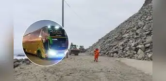 Arequipa: muere pasajero de un bus varado por derrumbe en la Panamericana Sur