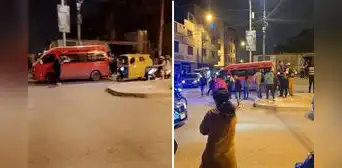 Balean combi de los ‘Rojitos’ llena de pasajeros en SJM: dos personas quedaron gravemente heridas